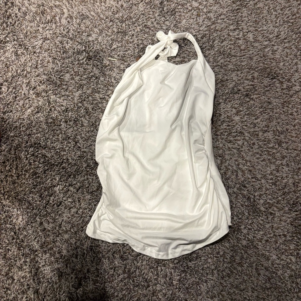 SHEIN Elegant White Halter Top